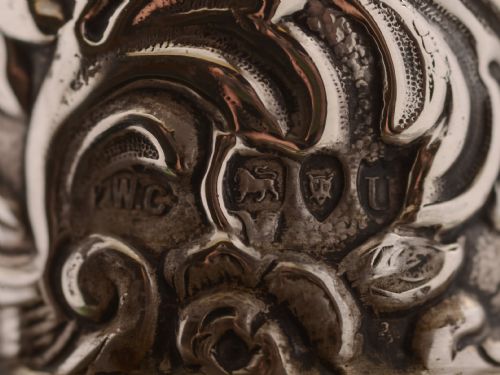 Victorian Green Glass and Silver Topped Decanter London 1895