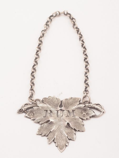 Victorian Silver Rum Decanter Label London 1837