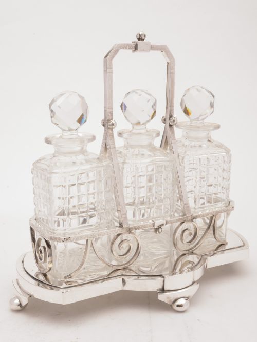 Victorian 3 Bottle Decanter Stand Circa 1890