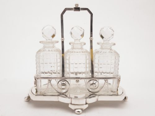 Victorian 3 Bottle Decanter Stand Circa 1890