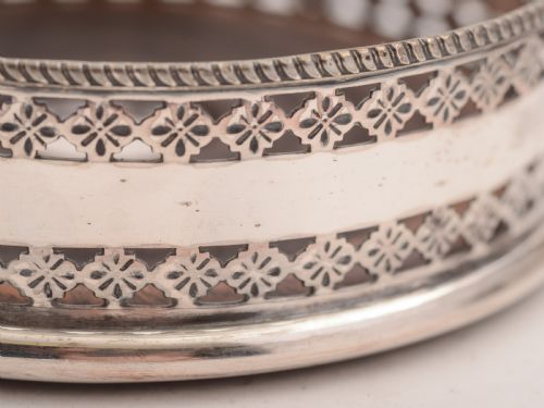 Pair of Edwardian Silver Plated Coasters Circa 1905