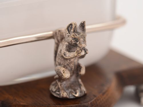 Victorian Oak and Silver Plated Nut Dish Circa 1890