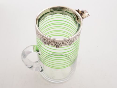 Victorian Glass and Silver Topped Jug London 1874