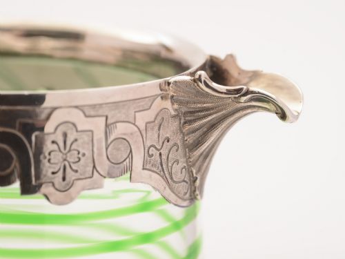 Victorian Glass and Silver Topped Jug London 1874