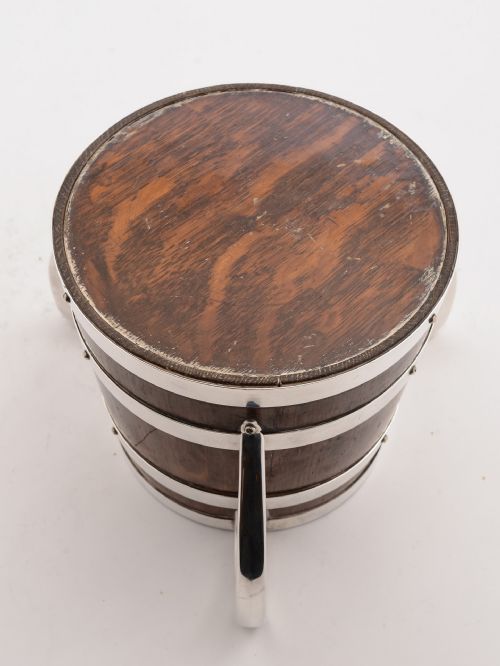 Victorian Oak and Silver Plated Tankard Circa 1890