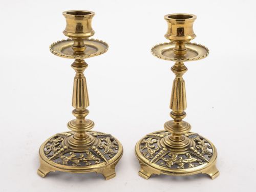 Pair of Victorian Brass Candlesticks Circa 1890