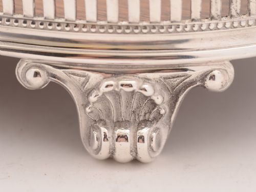 Small Oak and Silver Plated Card Gallery Tray Circa 1890