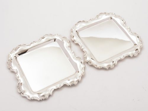 Pair of Silver Plated Card Trays Circa 1905