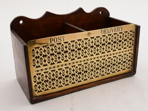 Victorian Oak and Brass Post Box Circa 1890