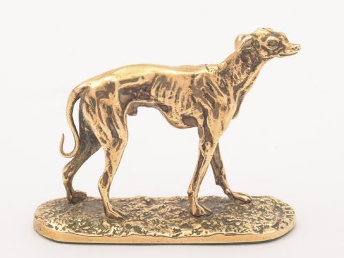 French Brass Greyhound Figure Circa 1900