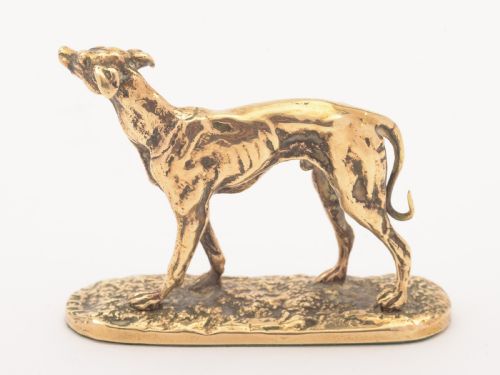 French Brass Greyhound Figure Circa 1900