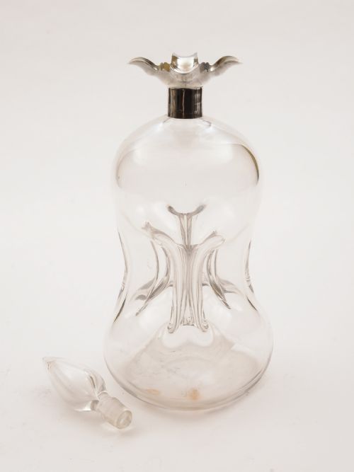 Edwardian Silver Topped Glug Glug Decanter Birmingham 1906
