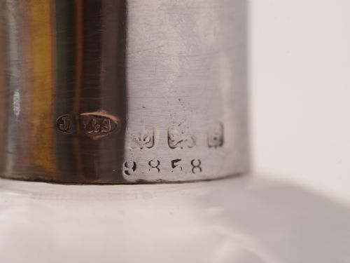 Edwardian Silver Topped Glug Glug Decanter Birmingham 1906