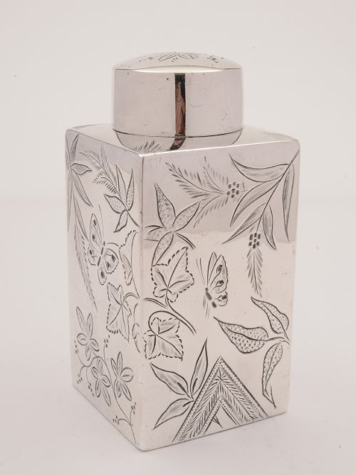 Victorian Silver Plated Tea Caddy Circa 1890