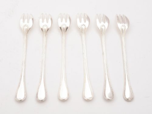 Cased Set of 6 Christofle Oyster Forks Circa 1900