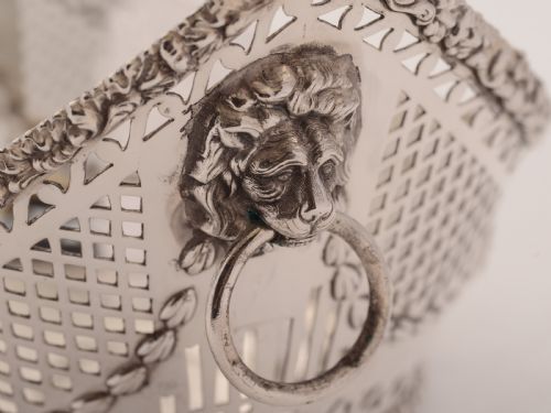 Edwardian Silver Plated Bread Basket with Fork Circa 1905