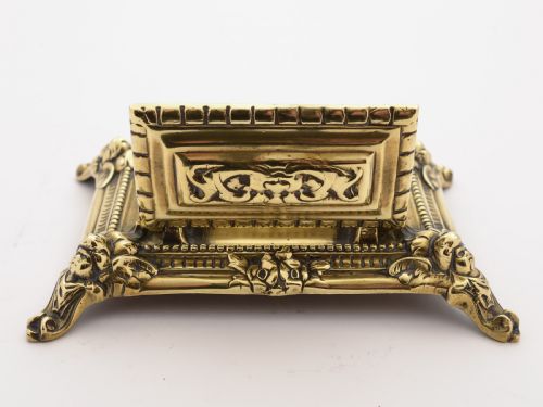Victorian Brass Triple Stamp Box Circa 1890