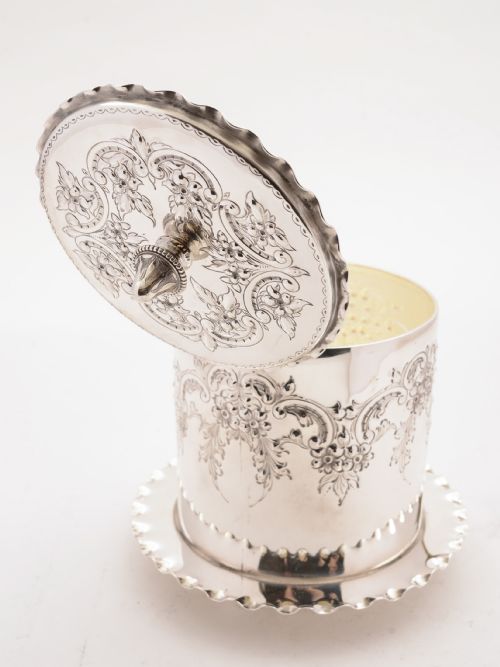 Victorian Silver Plated Biscuit Box/Cookie Jar Circa 1880