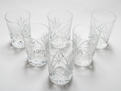 Set of 6 Cut Glass Tumblers Circa 1920