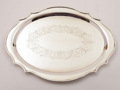 Edwardian Oval Silver Plated Tray Circa 1905