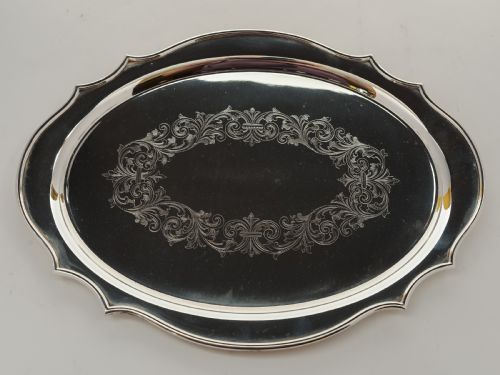 Edwardian Oval Silver Plated Tray Circa 1905