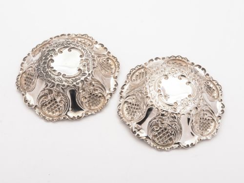 Pair of Edwardian Silver Bon Bon Dishes Sheffield 1902