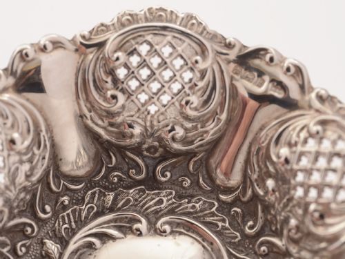 Pair of Edwardian Silver Bon Bon Dishes Sheffield 1902