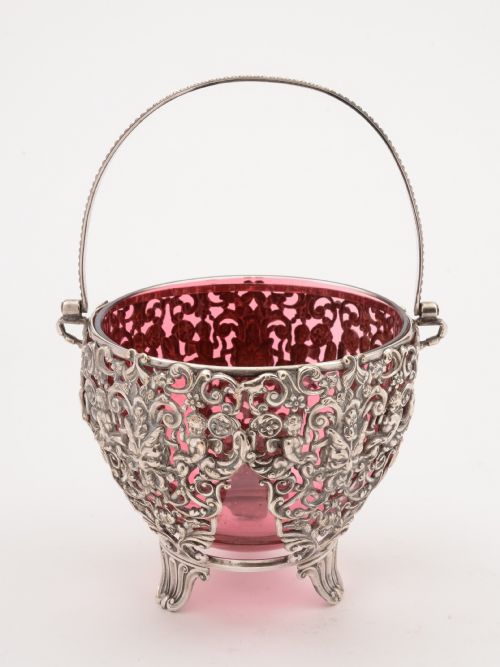 Victorian Silver Plated Sugar Basket Circa 1890