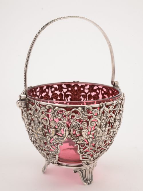 Victorian Silver Plated Sugar Basket Circa 1890