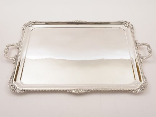 Large Victorian Silver Plated Serving Tray Circa 1890