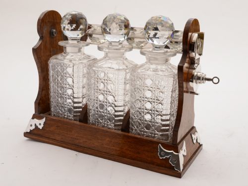 Victorian 3 Bottle Tantalus Circa 1880