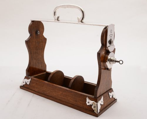 Victorian 3 Bottle Tantalus Circa 1880