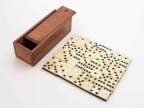 Edwardian Bone and Ebony Dominoes Circa 1905