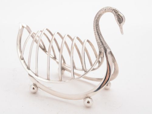 Novelty Silver Plated Swan Toast Rack Circa 1890