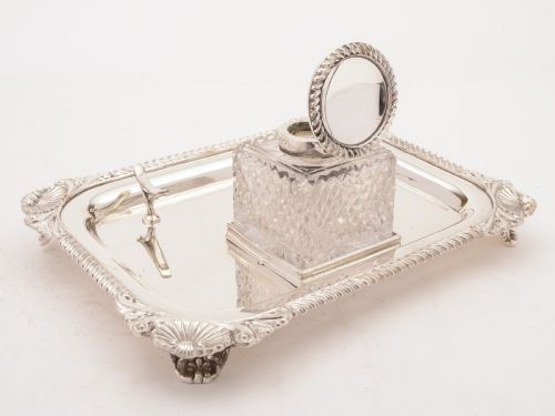 Edwardian Silver Plated Ink Stand Circa 1905