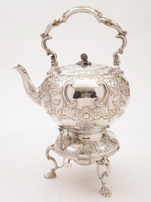 Victorian Large Tea Kettle On Stand Circa 1890