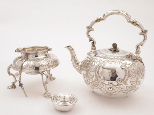 Victorian Large Tea Kettle On Stand Circa 1890