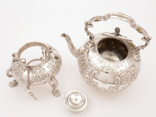 Victorian Large Tea Kettle On Stand Circa 1890