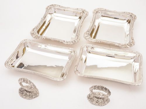 Pair of Edwardian Silver Plated Entree Dishes Circa 1905