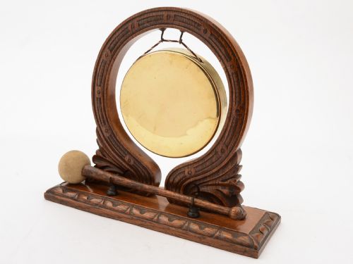 Edwardian Oak and Brass Dinner Gong Circa 1905