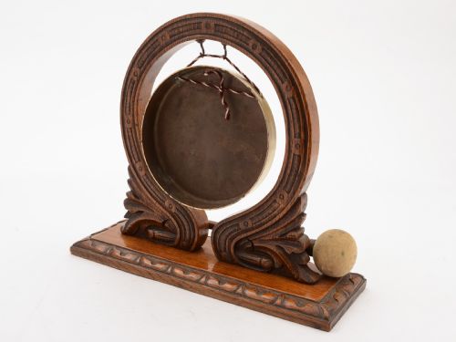 Edwardian Oak and Brass Dinner Gong Circa 1905