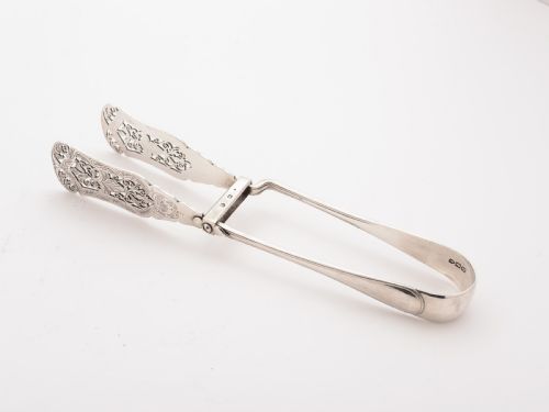 Victorian Silver Serving Tongs London 1899