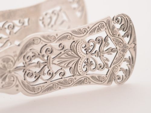 Victorian Silver Serving Tongs London 1899