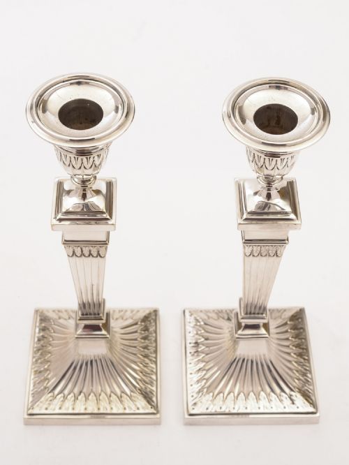Pair of Edwardian Elkington Candlesticks 1902