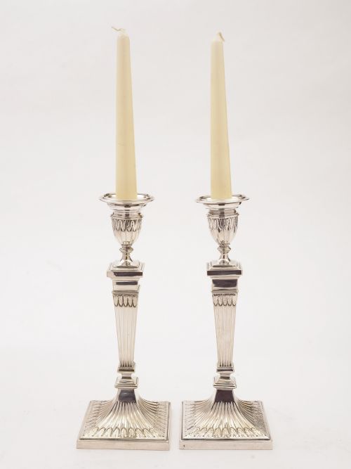 Pair of Edwardian Elkington Candlesticks 1902