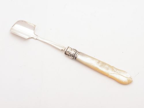 Victorian Silver and Mother of Pearl Stilton Scoop Sheffield 1854