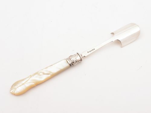 Victorian Silver and Mother of Pearl Stilton Scoop Sheffield 1854