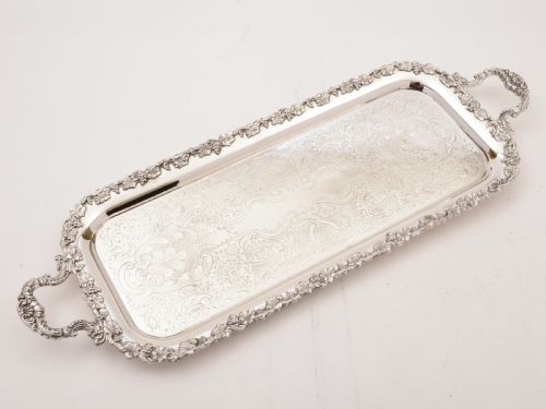 Silver Plated Oblong Serving Tray Circa 1920