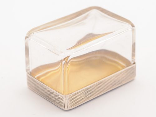 Art Deco Blue Guilloche Enamel-Topped Box