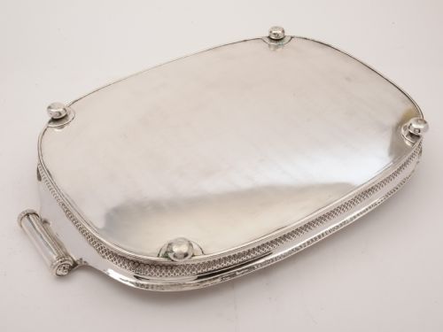 Large Victorian Silver Plated Gallery Tray Circa 1890